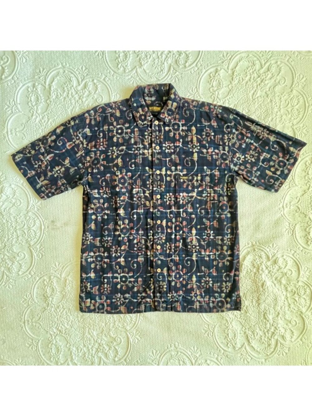 Wolverine Short-Sleeve Button-Up Casual Shirt All Over Geometric Graphic Men's M